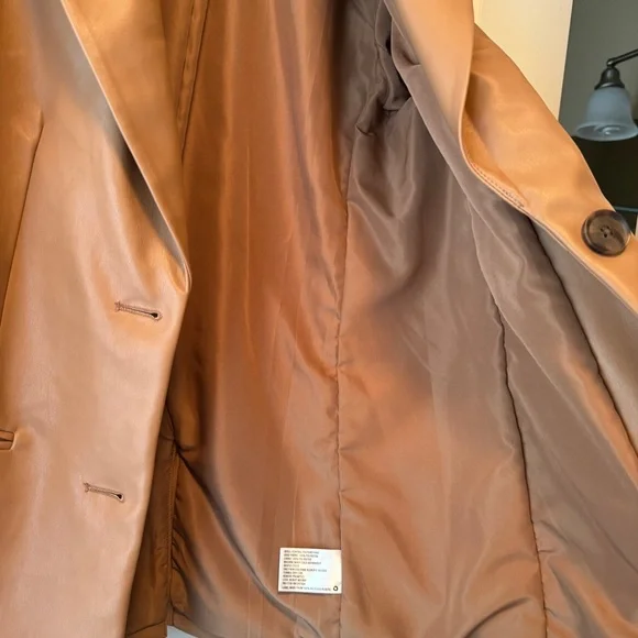 A New Day Brown Leather Coat/Bazer - Picture 5 of 7